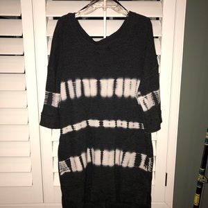 Navy and white long sweater